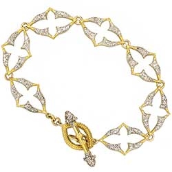 1.05ct t.w. Glittering Quatrefoil Jude Frances Diamond Bracelet 18k Sz 6.25'