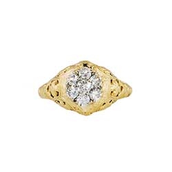 Beautiful Vintage Jabel .44ct t.w. Diamond Floral Engagement Ring 18k/Platinum