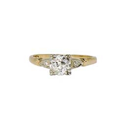 Art Deco .85ct t.w. Vintage Two Tone Old European Cut Diamond Engagement Ring 18k