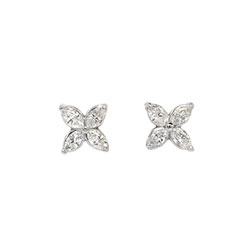 Beautiful 1.03ct t.w. Marquise Diamond Victoria Style Earrings Studs 18k/14k