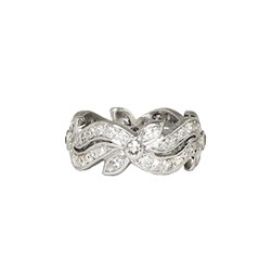 Art Deco 1.54ct t.w. 1930's Platinum & Diamond Floral Eternity Band Ring Size 5-5.25