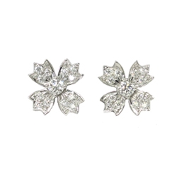 Estate Tiffany & Co. .70ct t.w. Diamond Floret Snowflake Stud Earrings Platinum