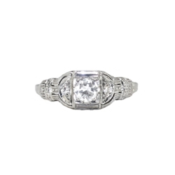 Vintage Art Deco 1930's .35ct t.w. Old European Cut Diamond Engagement Anniversary Ring 18k