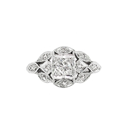 Vintage Art Deco 1930's .33ct t.w. Old European Cut Diamond Engagement Ring Platinum