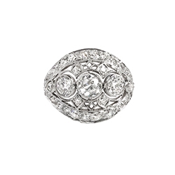 Art Deco Vintage 1930's Old European Cut Diamond Filigree Anniversary Engagement Cocktail Ring Platinum