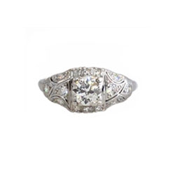 Unbelievable Original 1930's Old European Cut Diamond Engagement Ring Platinum