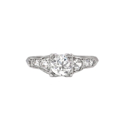 Art Deco Vintage 1930's Old Cut Diamond Engagement Wedding Anniversary Ring Platinum