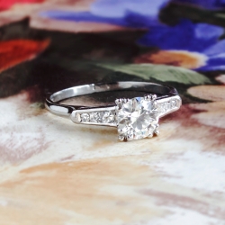 Art Deco 1930's Old European Cut Seven Stone Diamond Engagement Wedding Anniversary Platinum Ring