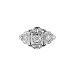 Vintage Art Deco 1930's Old European Cut Diamond Engagement Wedding Anniversary Cocktail Ring Platinum