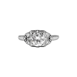 Vintage 1940's Retro Granat Bros. Old Transitional Cut Diamond Engagement Wedding Anniversary Ring Platinum