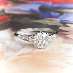 Art Deco .90cts.tw. Diamond Engagement Ring Platinum