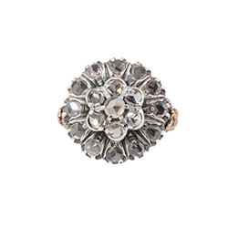 Unbelievable Georgian Revival Rose Cut Diamond Ring 18k/SS