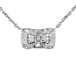 Romantic Art Deco PavÃ© Diamond Pendant Necklace 14k