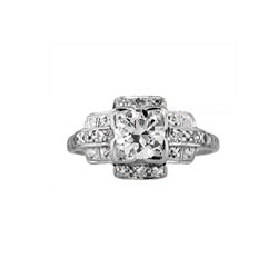 Romantic Art Deco Diamond Engagement Ring Platinum
