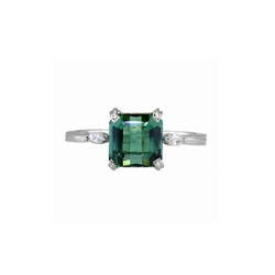 Rare 1970's H. Stern Green Tourmaline Diamond Ring 18k
