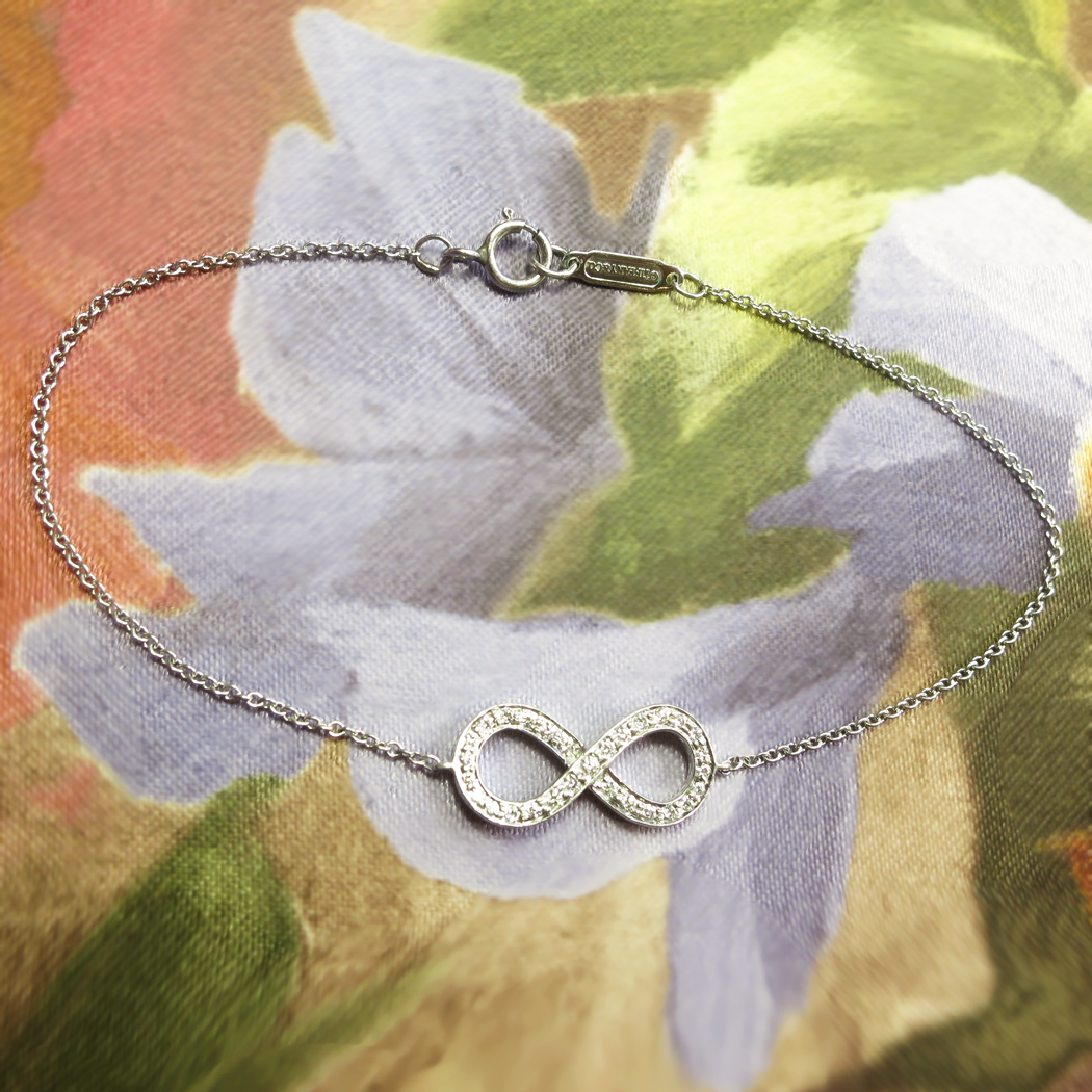 Tiffany Platinum Diamond Bracelet Estate Infinity Bracelet Platinum 6.5 Inches Long Antique Vintage Estate Jewelry Jewelry Finds