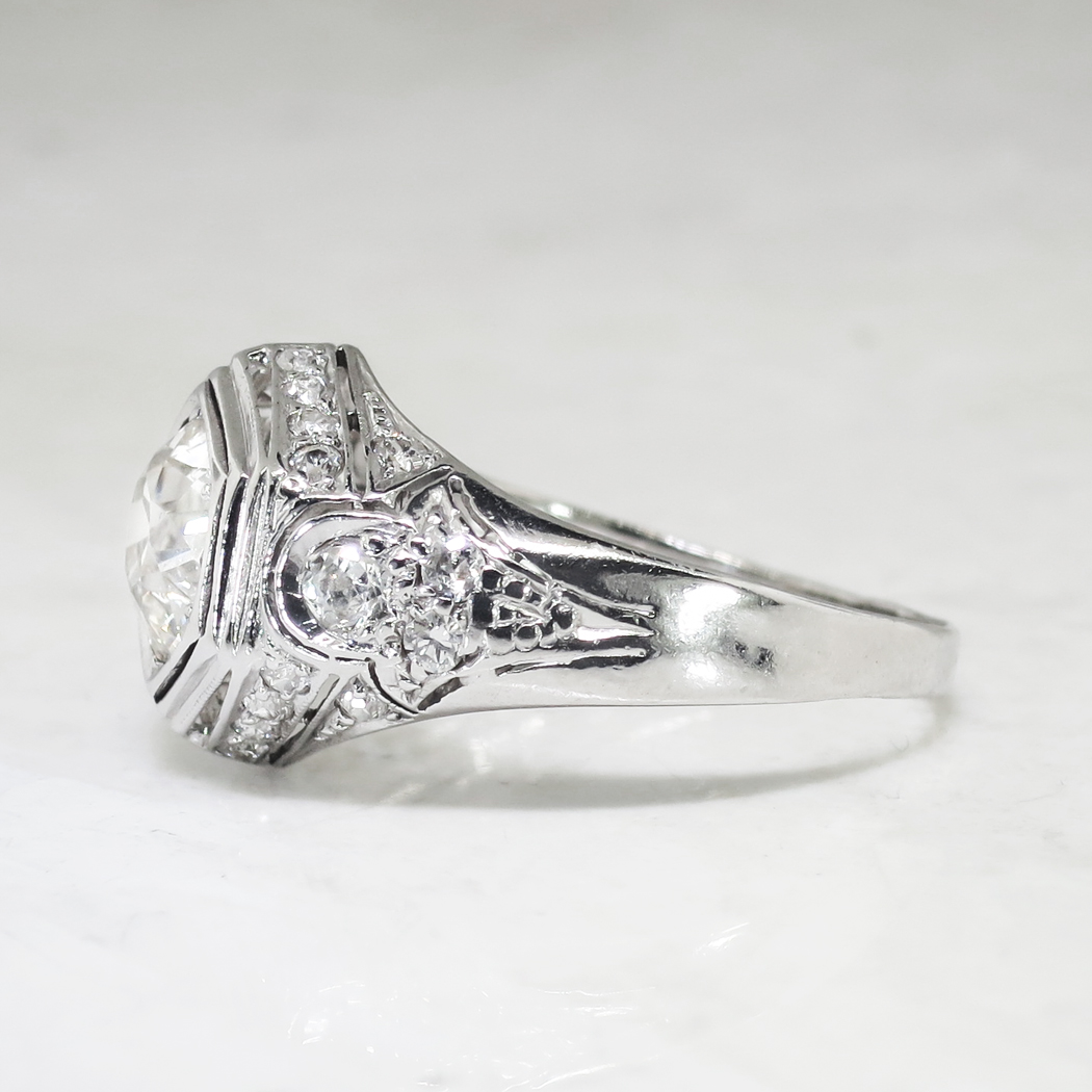 Art Deco 1930's 2ct t.w. Old European Cut Diamond Engagement Ring ...