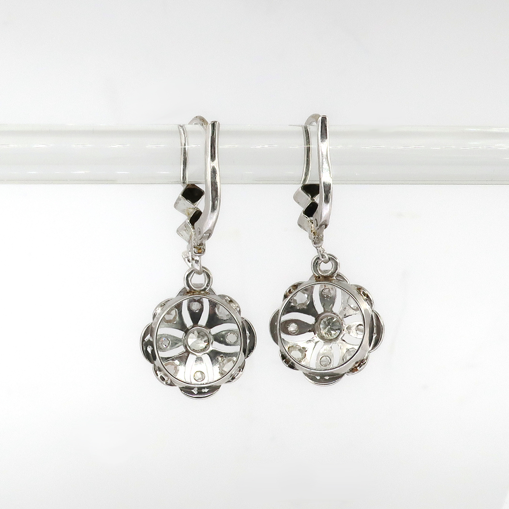 14K Gold Ohrringe Mit 0,60 Ct Runden Diamanten – Chandelier Design, I1 G