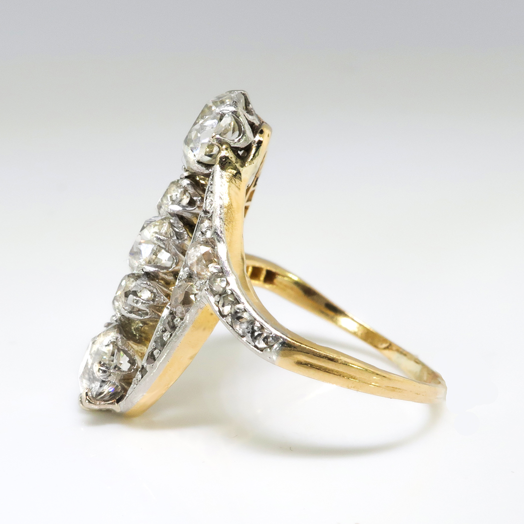 Antique Edwardian Diamond Ring Circa 1920's Unique Old European Cut ...