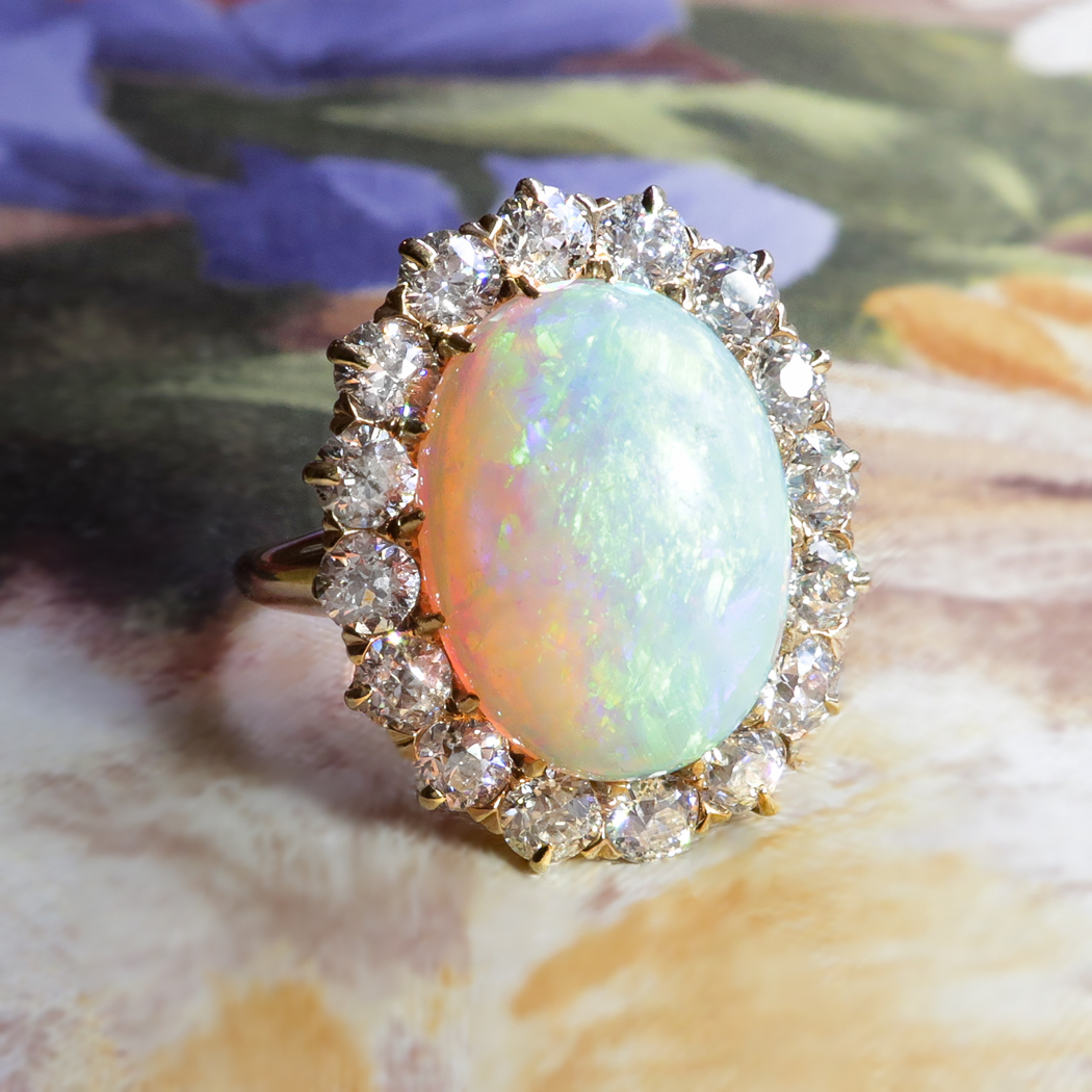 Edwardian 7.14ct t.w. Large Natural Crystal Australian Opal & Old ...