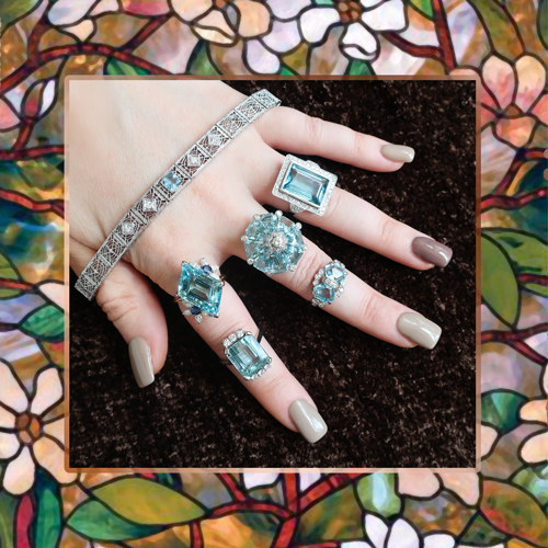 Antique, Vintage & Estate Aquamarine Rings