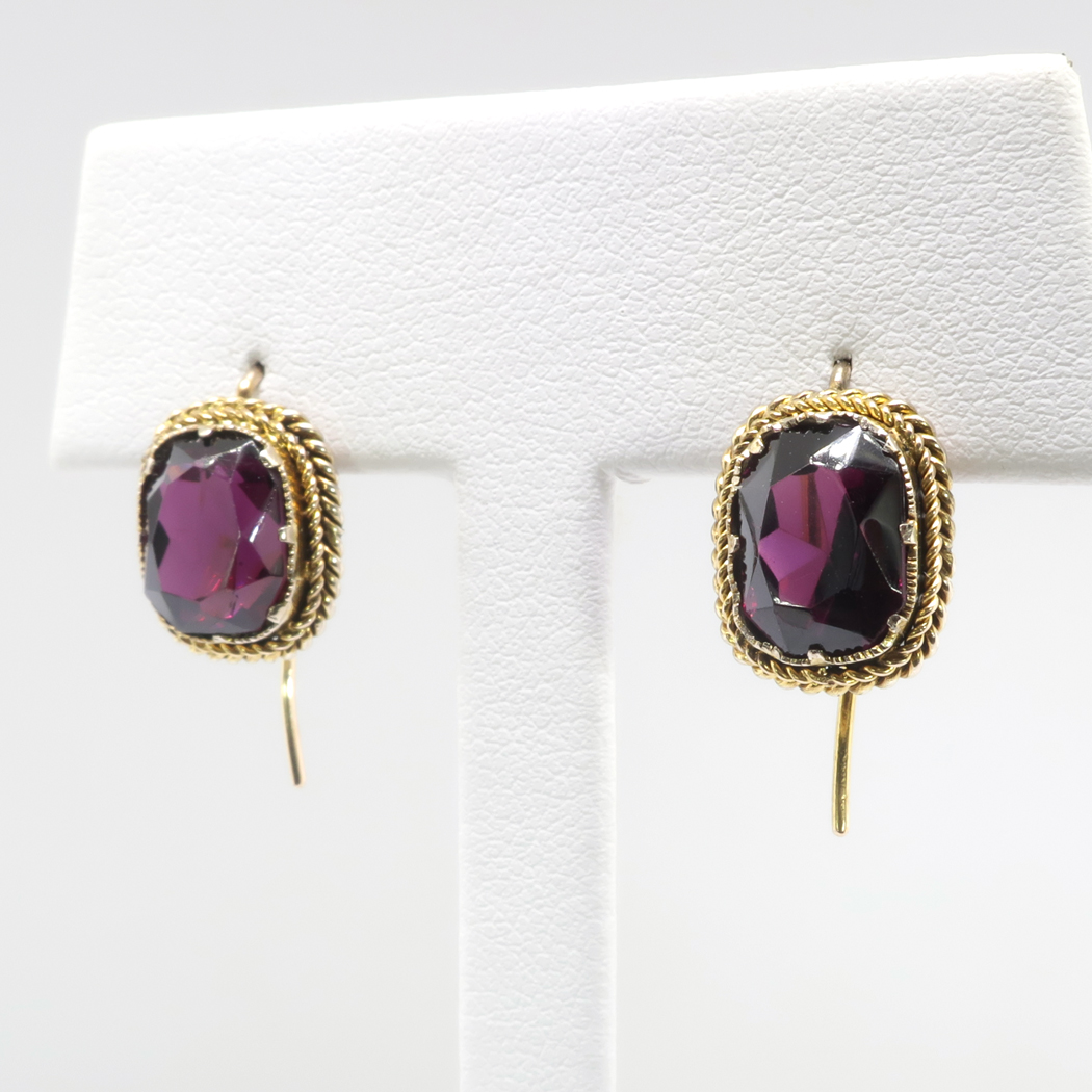 Antique Earrings 7.31ct t.w. Victorian Circa 1890's 10k/18k