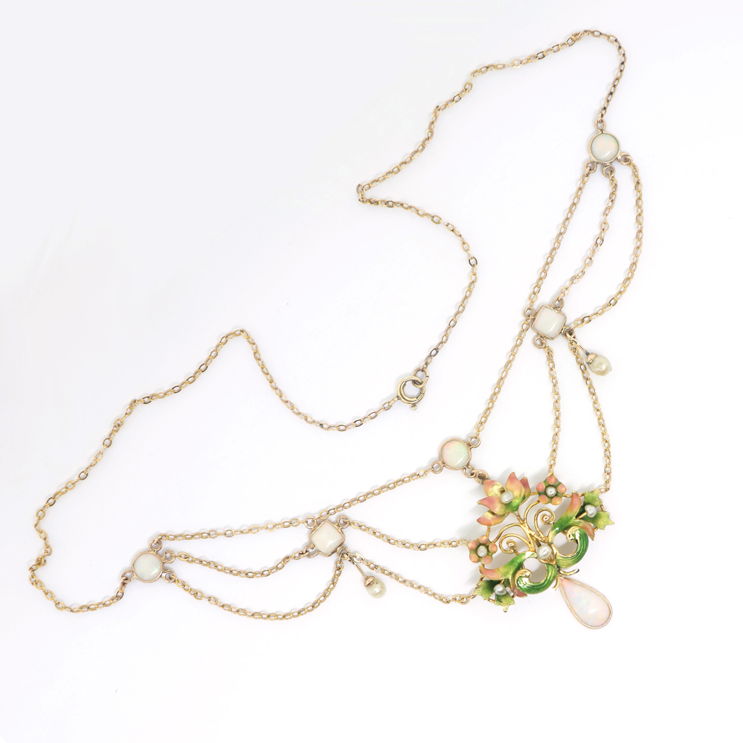Vintage Opal Necklace Women
