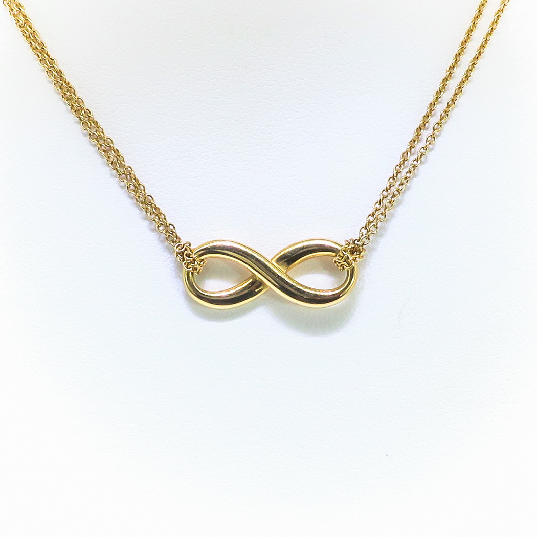 Estate Tiffany And Co Tiffany Infinity Pendant 18k Yellow Gold 16