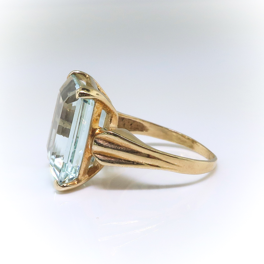 Vintage Emerald Cut Aquamarine Ring Circa 1960's Vintage 7.81ct ...