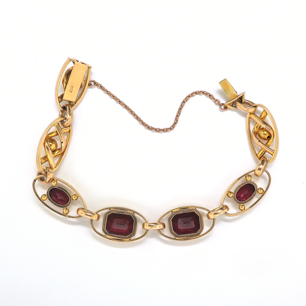Antique Victorian Cabochon Garnet Bracelet 18ct Gold 25ct Of Garnet –  Antique Jewellery Online
