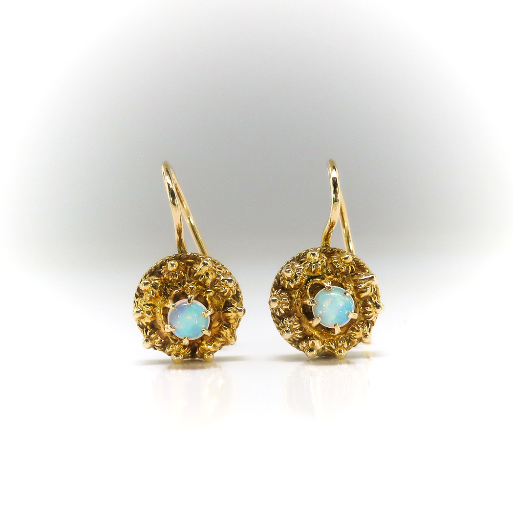 Vintage opal stone gold earrings main image 0