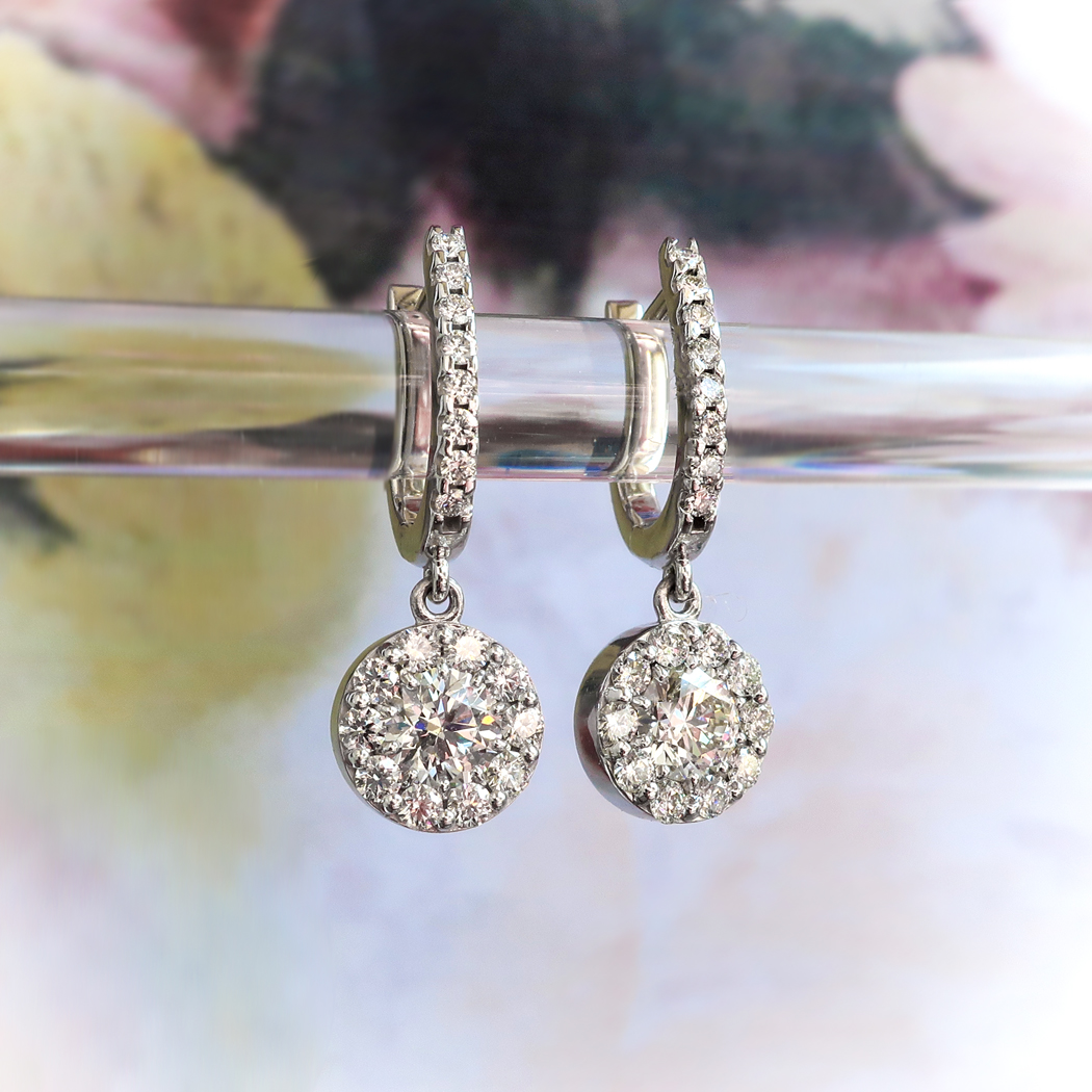 Estate Diamond Drop Earrings Hearts On Fire 1.12ct t.w. Fulfillment ...