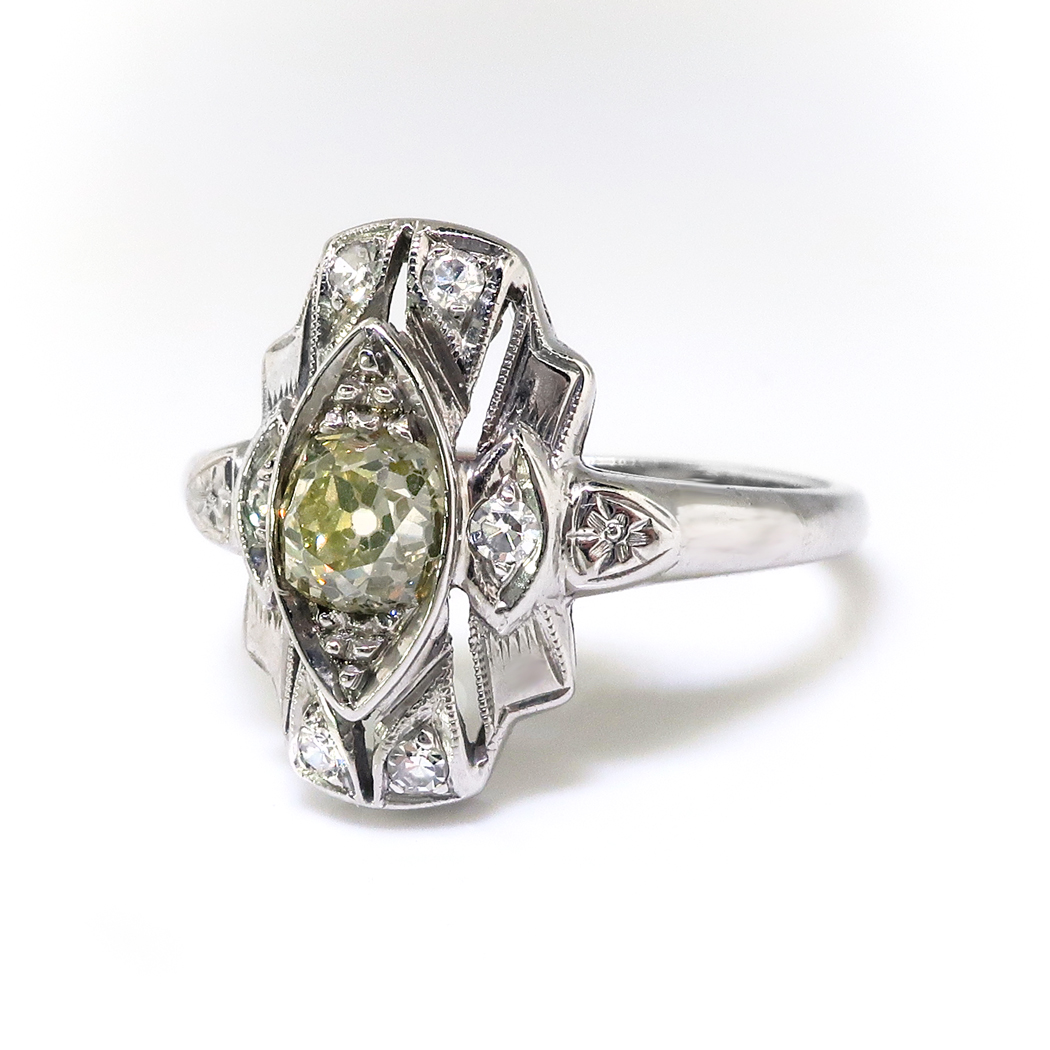 Antique Diamond Cocktail Ring  Circa 1920 s  76ct tw Old 