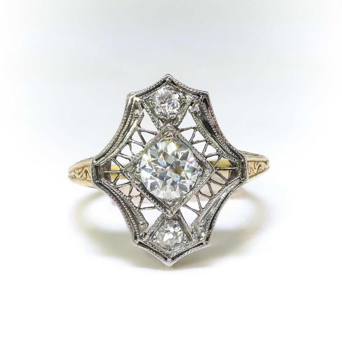 Antique Edwardian Diamond Ring Circa 1920s 54ct Tw Old European Cut