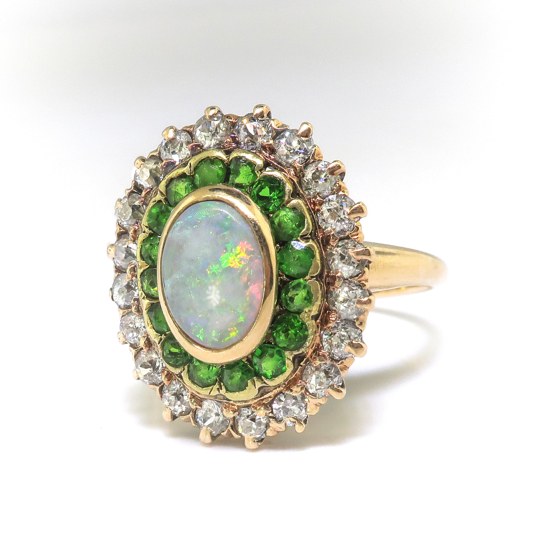 Antique Opal Green Garnet Ring Circa 1900's 2.53ct t.w. Art Nouveau ...
