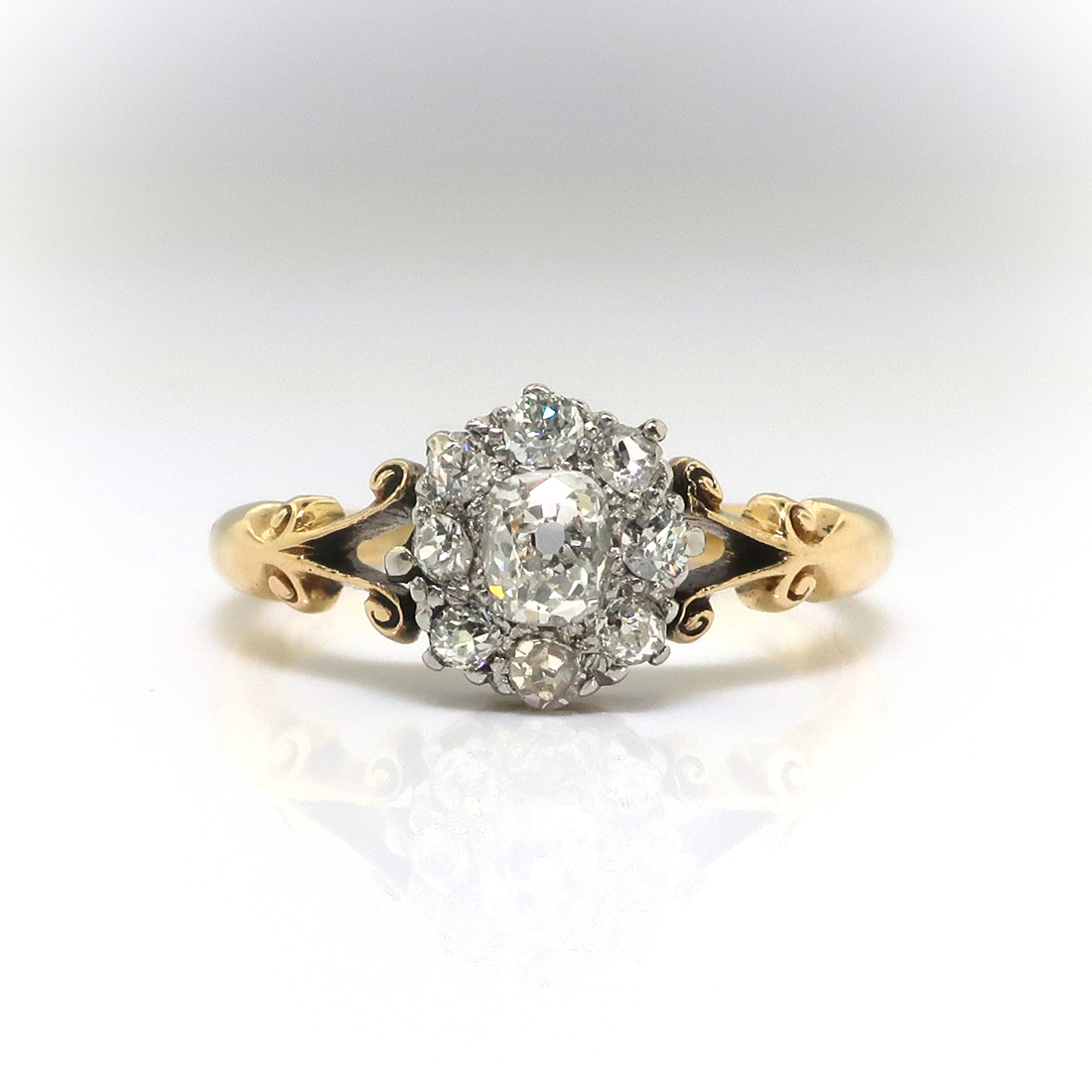Antique Victorian Diamond Daisy Engagement or Right Hand Ring 18CT ...