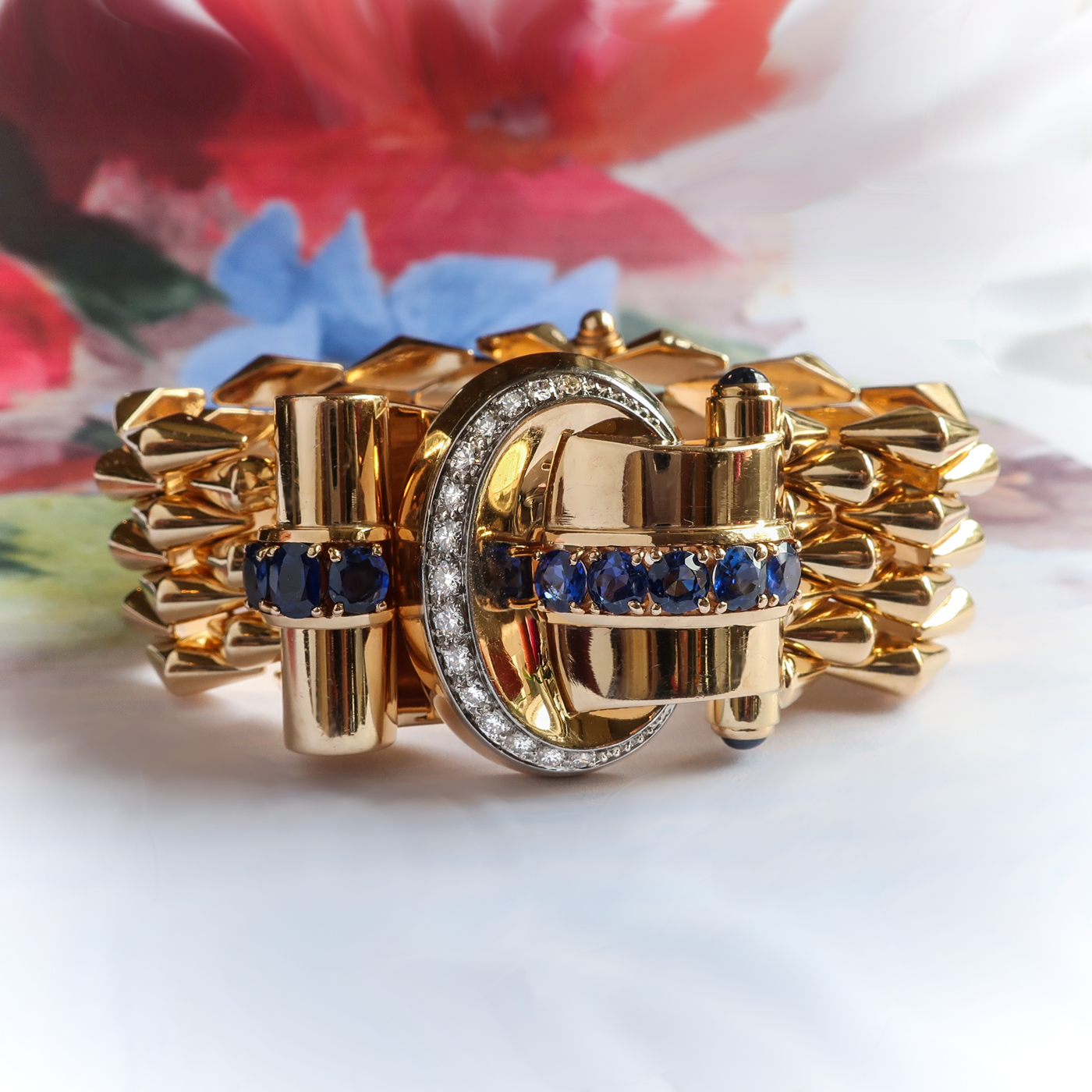 Retro Tiffany & Co. 5.26 ct. tw. Sapphire and Diamond Link