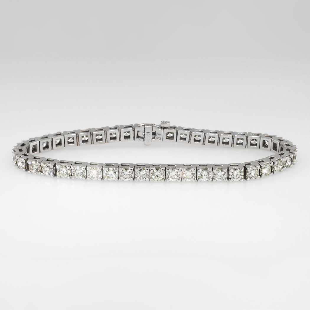 Vintage Estate 8ct Diamond Tennis Line Bracelet 14k White Gold