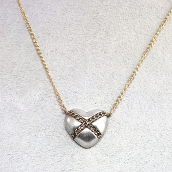 tiffany heart tone pendant rare 14k ss jewelry necklace