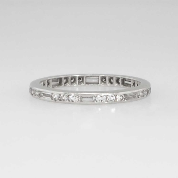 cartier band 40ct eternity platinum mixed diamond cut rare 1950 jewelry 1950s mouse ring