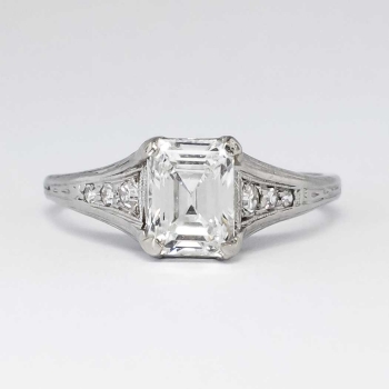 Art Deco 1930's Rare 1.26ct t.w. GIA Certified Emerald Cut Diamond ...