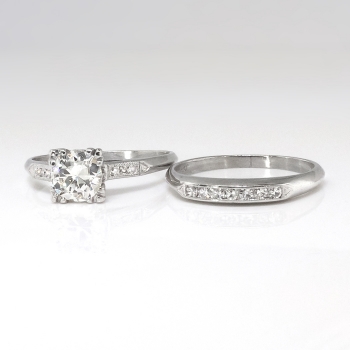 ring european band 03ct platinum deco engagement diamond cut 1930 1930s