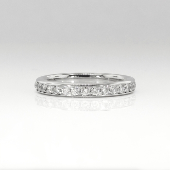 eternity bead band ring estate platinum diamond 1990