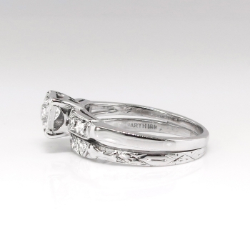 41ct barth jabel 18k engagement bridal diamond retro ring band gold 1940