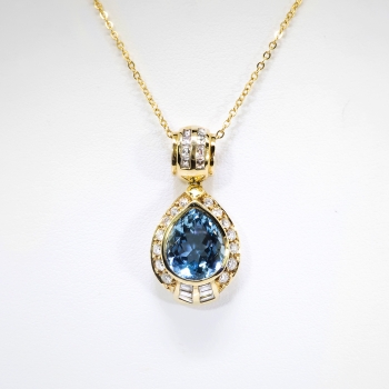 Vintage Aquamarine Diamond Pendant H.Stern Estate 1980's Aquamarine ...