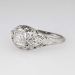 Elegant .22ct t.w. Art Deco Three Stone Old European Cut Diamond Filigree Engagement Ring Platinum