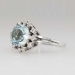 Glowing 1970's 3.36ct t.w. Aquamarine & Diamond Halo Cocktail Engagement Ring 18k