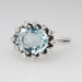 Glowing 1970's 3.36ct t.w. Aquamarine & Diamond Halo Cocktail Engagement Ring 18k