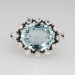 Glowing 1970's 3.36ct t.w. Aquamarine & Diamond Halo Cocktail Engagement Ring 18k