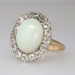 Gorgeous Huge Art Deco Opal & Old European Cut Diamond Ring 18k/Platinum  